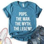 pops the men the myth the legend t shirt for women heather deep teal