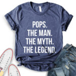 pops the men the myth the legend t shirt for women heather navy