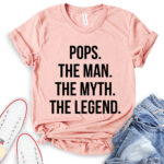 pops the men the myth the legend t shirt heather peach