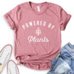 powered by plant t shirt for women heather mauve