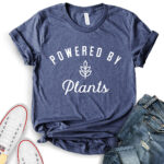 powered by plant t shirt for women heather navy