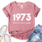 protect roe v wade 1973 t shirt v neck for women heather mauve