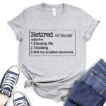 retired t shirt for women heather light grey