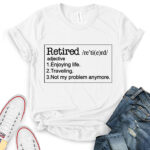 retired t shirt for women white