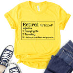 retired t shirt for women yellow