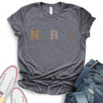 retro nurse t shirt for women heather dark grey