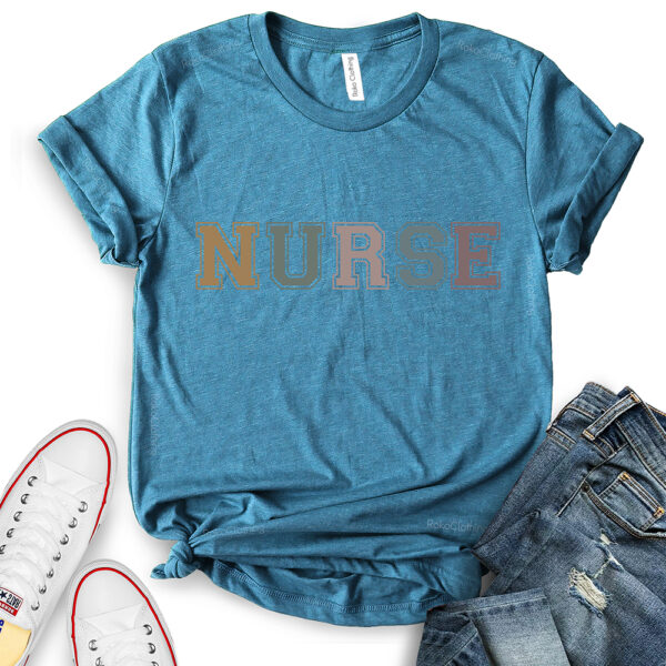 retro nurse t shirt for women heather deep teal