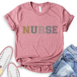 retro nurse t shirt for women heather mauve