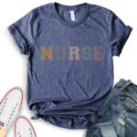 retro nurse t shirt for women heather navy