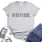 retro nurse t shirt heather light grey