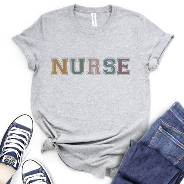 retro nurse t shirt heather light grey