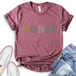 retro nurse t shirt heather maroon