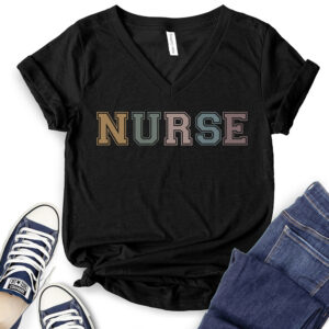 Retro Nurse T-Shirt V-Neck for Women 2
