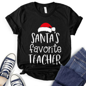 Santa’s Favorite Teacher T-Shirt for Women 2