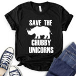 save the chubby unicorns t shirt black