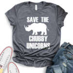 save the chubby unicorns t shirt for women heather dark grey
