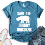 save the chubby unicorns t shirt for women heather deep teal
