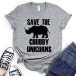 save the chubby unicorns t shirt for women heather light grey