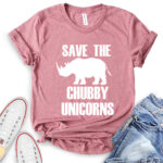 save the chubby unicorns t shirt heather mauve