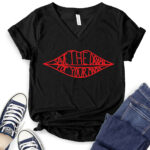 save the drama for your mama t shirt v neck for women black