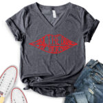 save the drama for your mama t shirt v neck for women heather dark grey