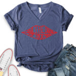save the drama for your mama t shirt v neck for women heather navy