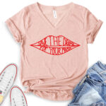 save the drama for your mama t shirt v neck for women heather peach