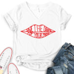 save the drama for your mama t shirt v neck for women white