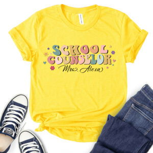 School Counselor T-Shirt for Women yellow