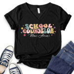 school-counselor-v-neck-t-shirt-for-women-black