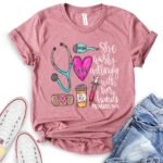 she works willingly with her hands proverbs 3113 t shirt for women heather mauve