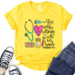 she works willingly with her hands proverbs 3113 t shirt for women yellow