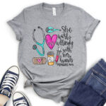 she works willingly with her hands proverbs 3113 t shirt heather light grey