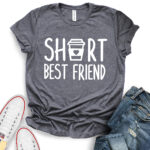 short best friends t shirt for women heather dark grey