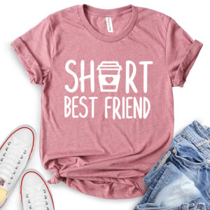 short best friends t shirt for women heather mauve