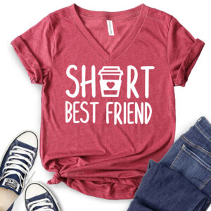 Short Best Friends T-Shirt V-Neck for Women