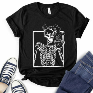 Skeleton Drink Coffee T-Shirt for Women 2