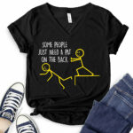 some people just need a pat on the back t shirt v neck for women black
