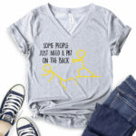 some people just need a pat on the back t shirt v neck for women heather light grey