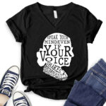 speak your mind even if your voice shakes t shirt v neck for women black