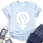 strong female symbol t shirt baby blue