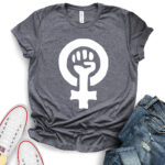 strong female symbol t shirt for women heather dark grey