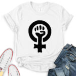 strong female symbol t shirt white
