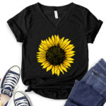 sunflower t shirt v neck for women black