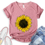 sunflower t shirt v neck for women heather mauve