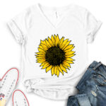 sunflower t shirt v neck for women white