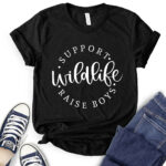 support wild life raise boys t shirt black