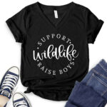 support wild life raise boys t shirt v neck for women black