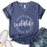 support wild life raise boys t shirt v neck for women heather navy