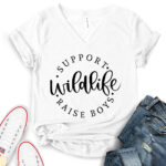 support wild life raise boys t shirt v neck for women white